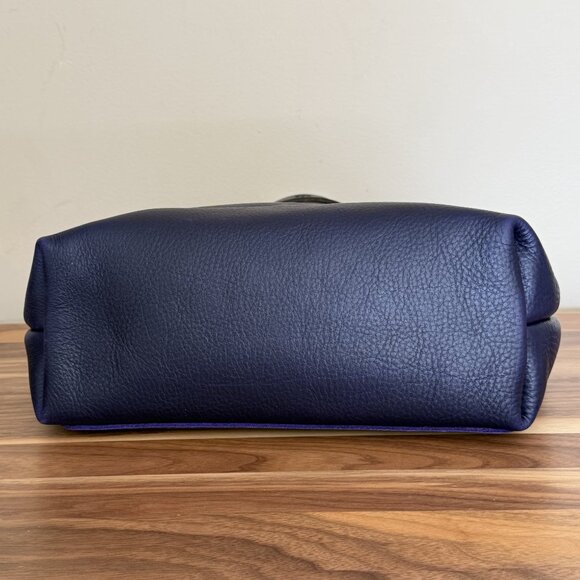 GoForthGoods GFG Small Avery Violet w/ black handles leather tote crossbody EUC - Picture 3 of 13